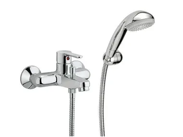 MOCCA 60002 - Wall-mounted bathtub mixer with hand shower by Rubinetterie Frattini - view 2